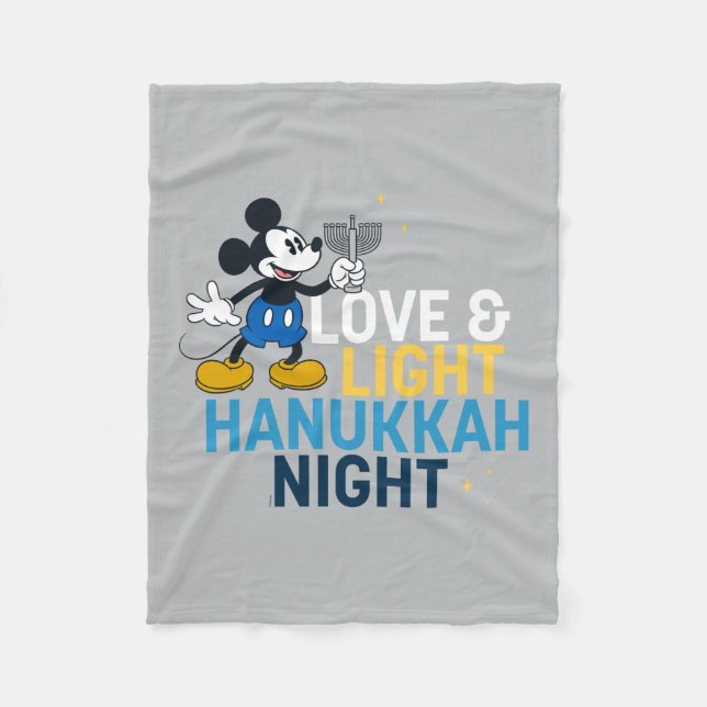 Mickey Mouse | Love & Light Hanukkah Night Fleece Blanket (Front)