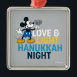 Mickey Mouse | Love & Light Hanukkah Night Metal Ornament<br><div class="desc">Check out this Hanukkah graphic featuring Mickey Mouse and the saying,  "Love & Light Hanukkah Night."</div>