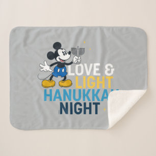 Mickey Mouse   Love & Light Hanukkah Night Sherpa Blanket