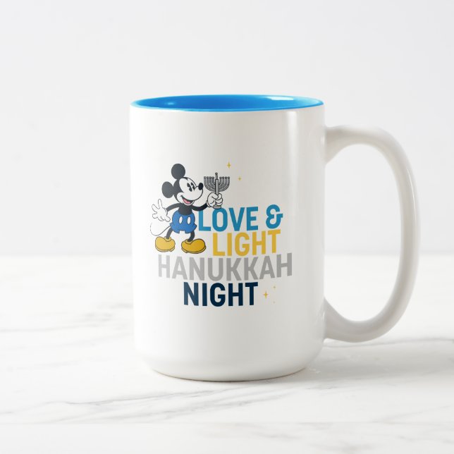 Mickey Mouse | Love & Light Hanukkah Night Two-Tone Coffee Mug (Right)