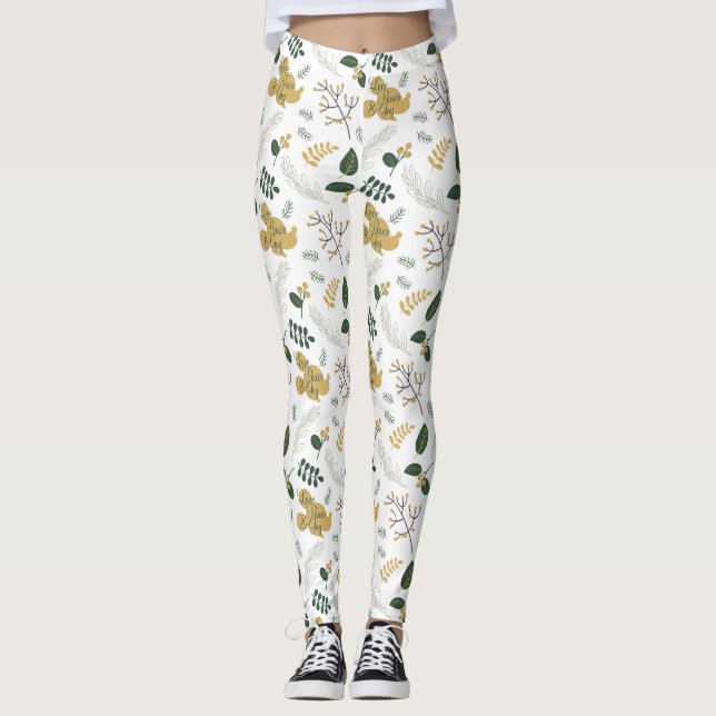 Mickey Mouse | Love, Peace & Joy Pattern Leggings (Front)