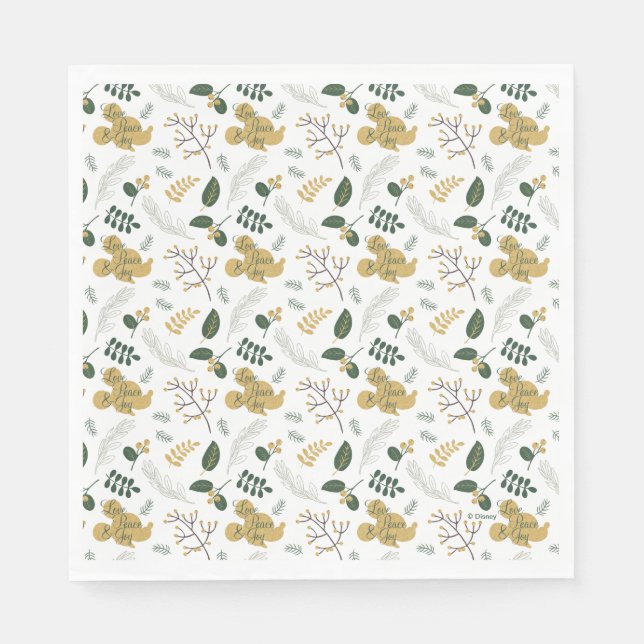 Mickey Mouse | Love, Peace & Joy Pattern Napkin (Front)