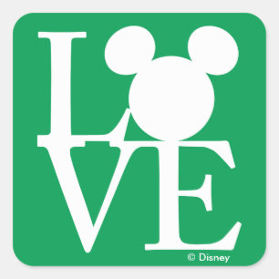 Mickey Mouse LOVE   St. Patrick's Day Square Sticker