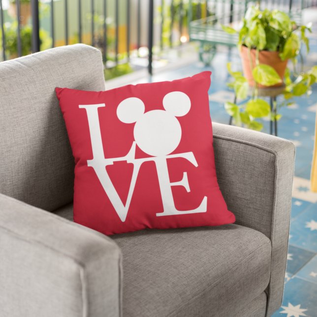 Mickey Mouse LOVE | Valentine's Day 3 Throw Pillow (Creator Uploaded)