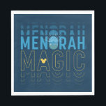 Mickey Mouse | Menorah Magic Napkin<br><div class="desc">Happy Hanukkah from Mickey! This beautiful graphic features the text, "Menorah Magic" in blue and yellow.</div>