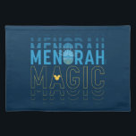 Mickey Mouse | Menorah Magic Placemat<br><div class="desc">Happy Hanukkah from Mickey! This beautiful graphic features the text,  "Menorah Magic" in blue and yellow.</div>