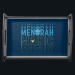 Mickey Mouse | Menorah Magic Serving Tray<br><div class="desc">Happy Hanukkah from Mickey! This beautiful graphic features the text,  "Menorah Magic" in blue and yellow.</div>