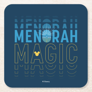 Mickey Mouse   Menorah Magic Square Paper Coaster