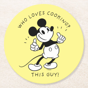 Mickey Mouse   Mickey Mouse Who Loves Cooking Round Paper Coaster