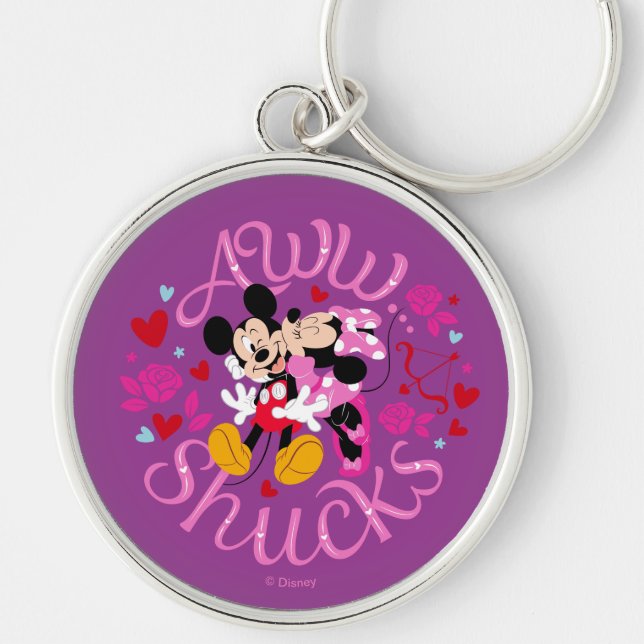 Mickey Mouse & Minnie Mouse | Aww Schucks Keychain (Front)