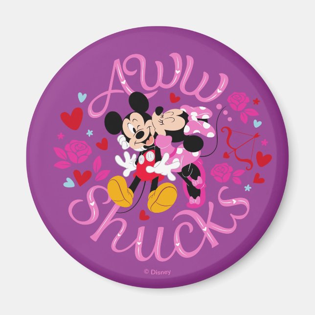 Mickey Mouse & Minnie Mouse | Aww Schucks Magnet (Front)