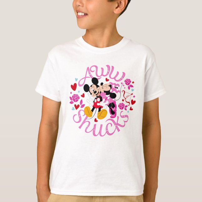 Mickey Mouse & Minnie Mouse | Aww Schucks T-Shirt (Front)