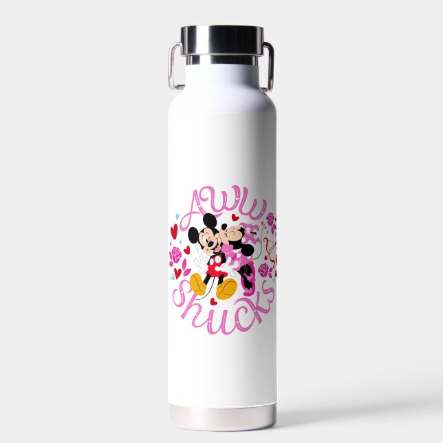 Mickey Mouse & Minnie Mouse | Aww Schucks Water Bottle (Front)