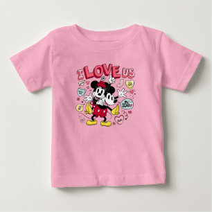 Mickey Mouse & Minnie Mouse I Love Us Baby T-Shirt