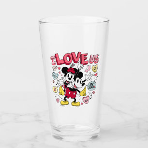 Mickey Mouse & Minnie Mouse   I Love Us Glass