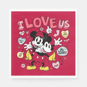 Mickey Mouse & Minnie Mouse   I Love Us Napkin