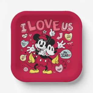 Mickey Mouse & Minnie Mouse   I Love Us Paper Plate
