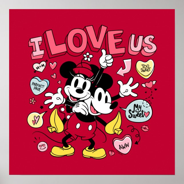 Mickey Mouse & Minnie Mouse | I Love Us Poster (Front)