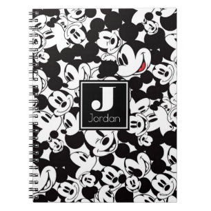 Mickey Mouse   Monogram Crowd Pattern Notebook
