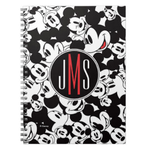 Mickey Mouse Monogram Crowd Pattern Notebook