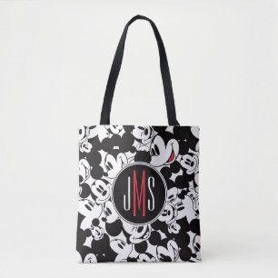 Mickey Mouse   Monogram Crowd Pattern Tote Bag
