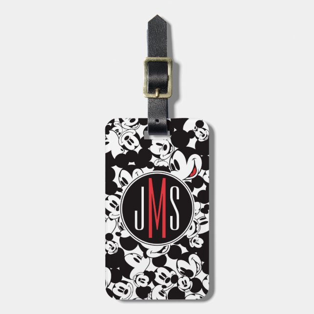 Mickey Mouse | Monogram Faces Pattern Luggage Tag (Front Vertical)