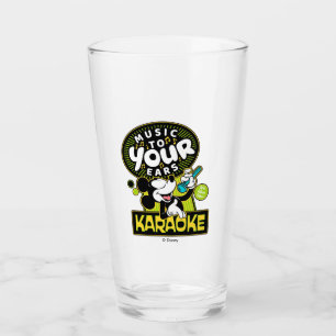 Mickey Mouse Music To Your Ears Karaoke Sign Glass