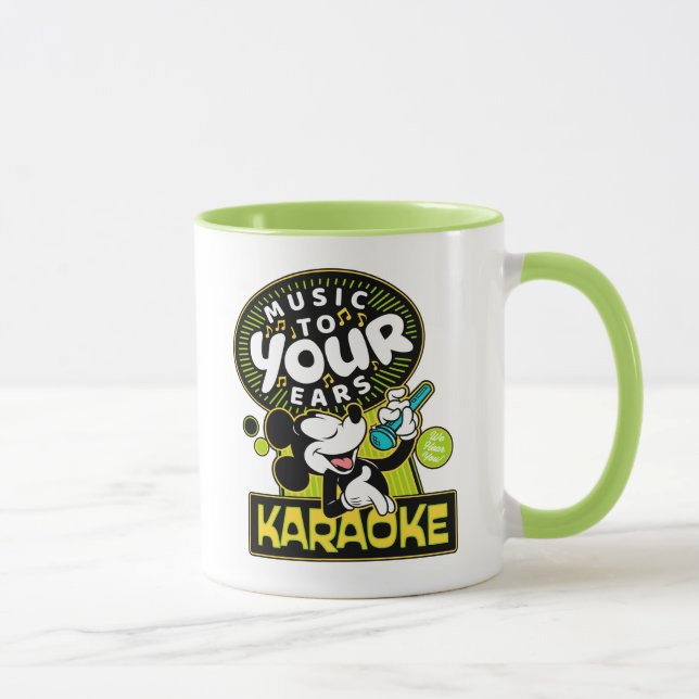 Mickey Mouse Music To Your Ears Karaoke Sign Mug (Right)