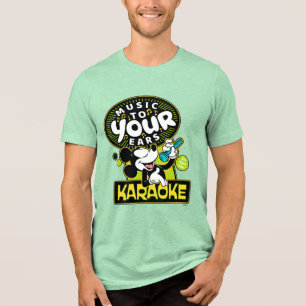 Mickey Mouse Music To Your Ears Karaoke Sign Tri-Blend Shirt