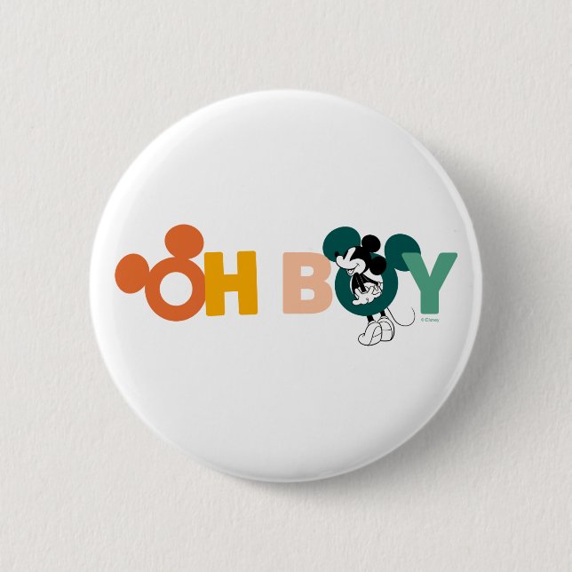 Mickey Mouse | Oh Boy 2 Inch Round Button (Front)