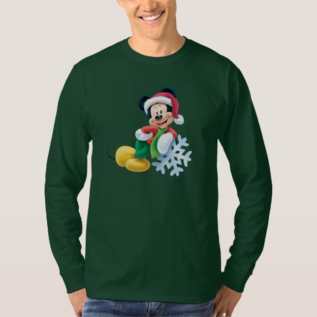 Mickey Mouse on Snowflake T-Shirt (Front)