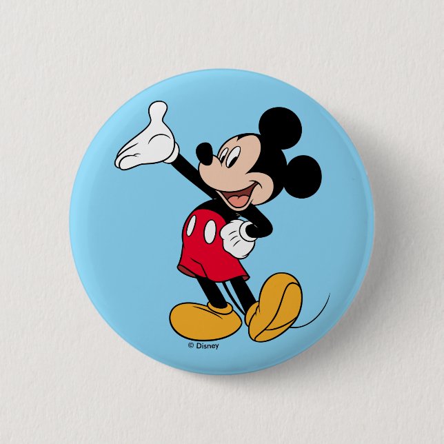 Mickey Mouse Open Hand Gesture 2 Inch Round Button (Front)