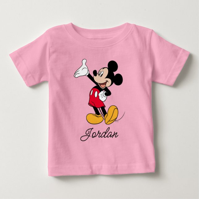 Mickey Mouse Open Hand Gesture Baby T-Shirt (Front)