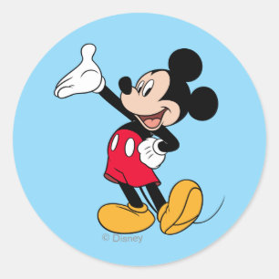 Mickey Mouse Open Hand Gesture Classic Round Sticker