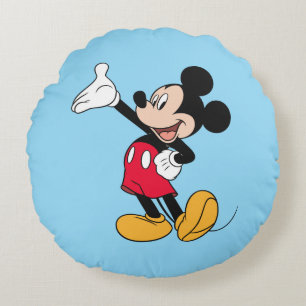 Mickey Mouse Open Hand Gesture Round Pillow