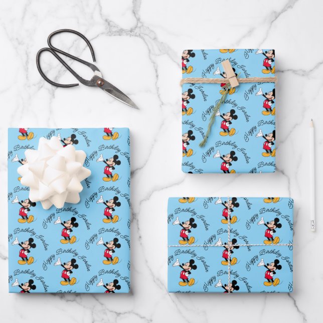 Mickey Mouse Open Hand Gesture Wrapping Paper Sheet (Front)