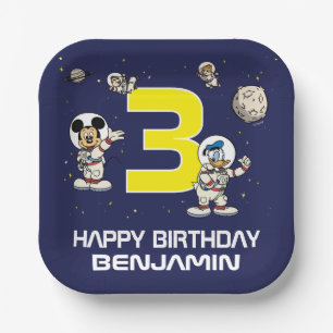 Mickey Mouse Outer Space Birthday  Paper Plate