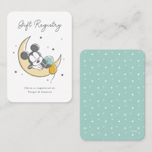 Mickey Mouse Over the Moon   Baby Gift Registry Place Card