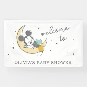 Mickey Mouse Over the Moon Baby Shower Welcome Banner