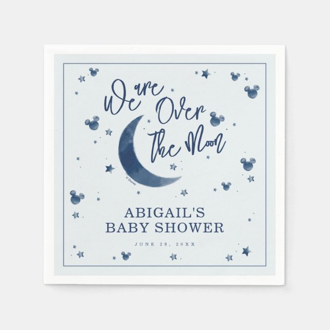 Mickey Mouse | Over the Moon - Boy Baby Shower Napkin (Front)
