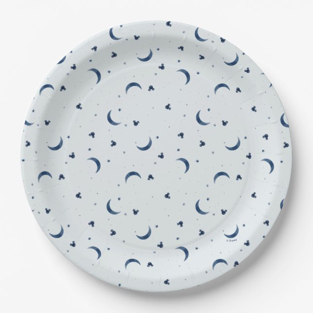 Mickey Mouse | Over the Moon - Boy Baby Shower Paper Plate (Front)