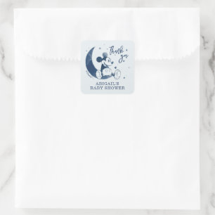 Mickey Mouse   Over the Moon - Boy Baby Shower Square Sticker