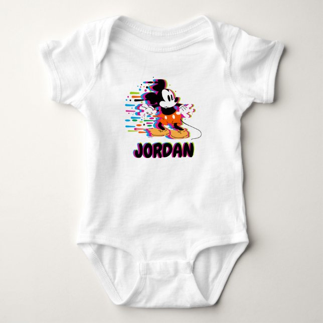 Mickey Mouse Paint Warp Baby Bodysuit (Front)