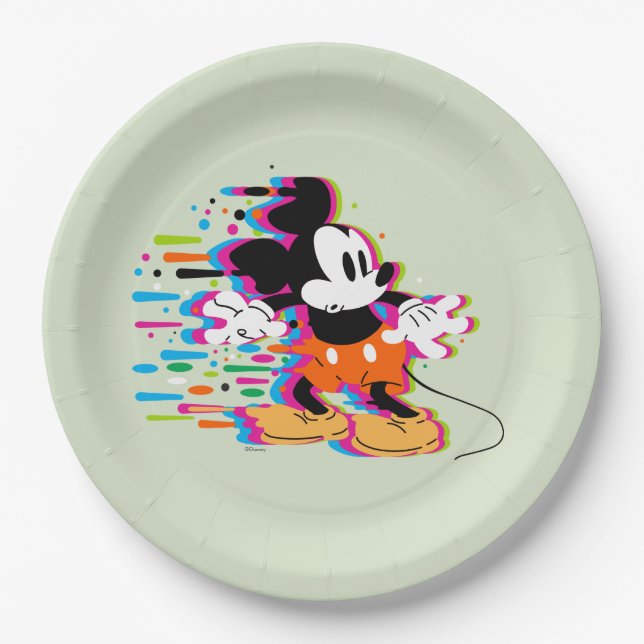 Mickey Mouse Paint Warp Paper Plate (Front)