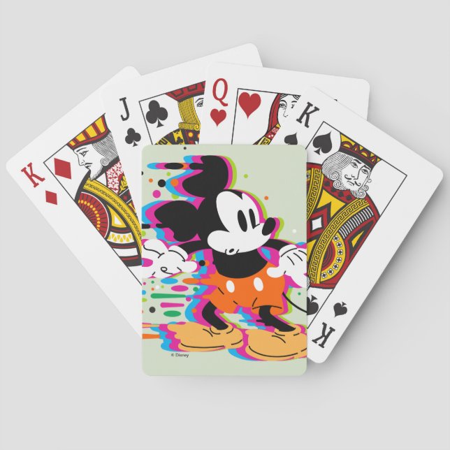 Mickey Mouse Paint Warp Playing Cards (Back)