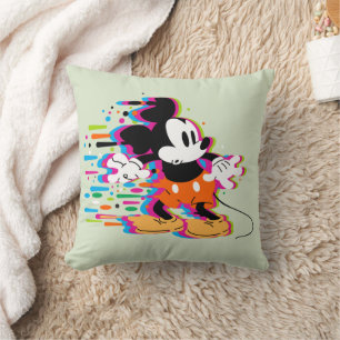 Mickey Mouse Paint Warp Throw Pillow