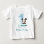 Mickey Mouse | Personalized First Birthday Baby T-Shirt<br><div class="desc">Personalize this cute Mickey Mouse First Birthday shirt with your child's name.</div>