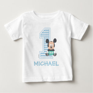 Mickey Mouse   Personalized First Birthday Baby T-Shirt