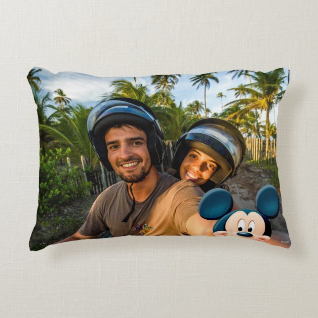 Mickey Mouse Photo Selfie Accent Pillow (Front)