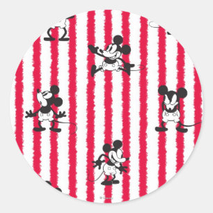 Mickey Mouse   Plane Crazy Pattern Classic Round Sticker